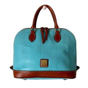 Dooney & Bourke Pebble Grain Zip Zip Satchel Turquoise Handbag